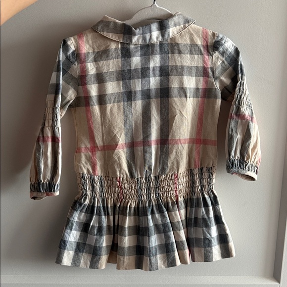 Burberry baby Plaid Button Down Shirt with Ruffle - Picture 3 of 4
